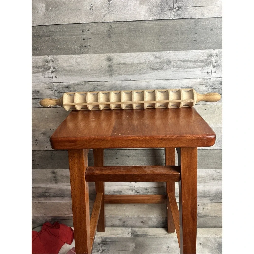 New RAVIOLI PASTA PRESS CUTTER 10 SLOT 4 ROW ROLLING PIN 20